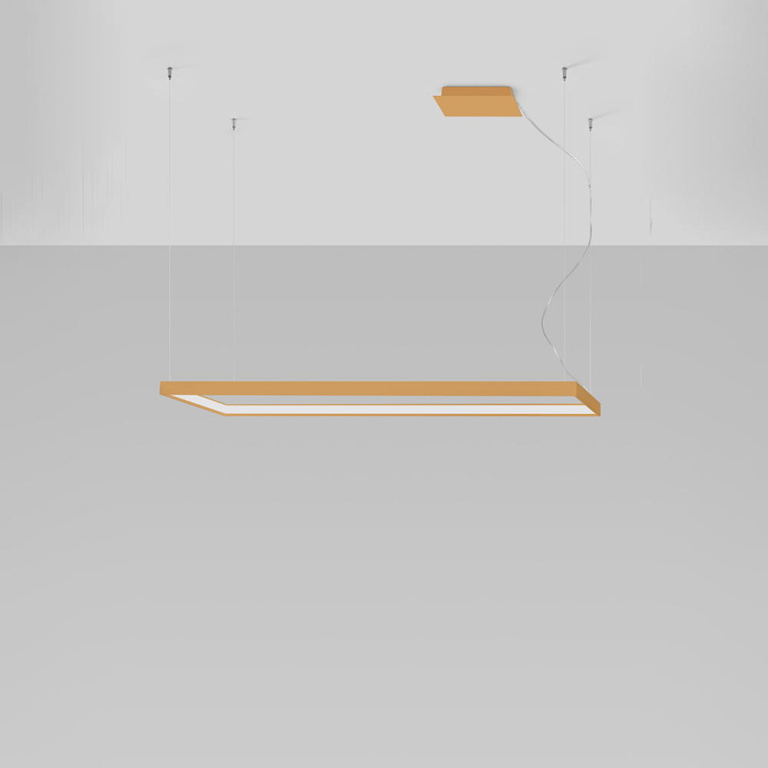 famlights famlights | LED Pendelleuchte Thora in Gold 50W 5757lm 400x1300mm 3000K