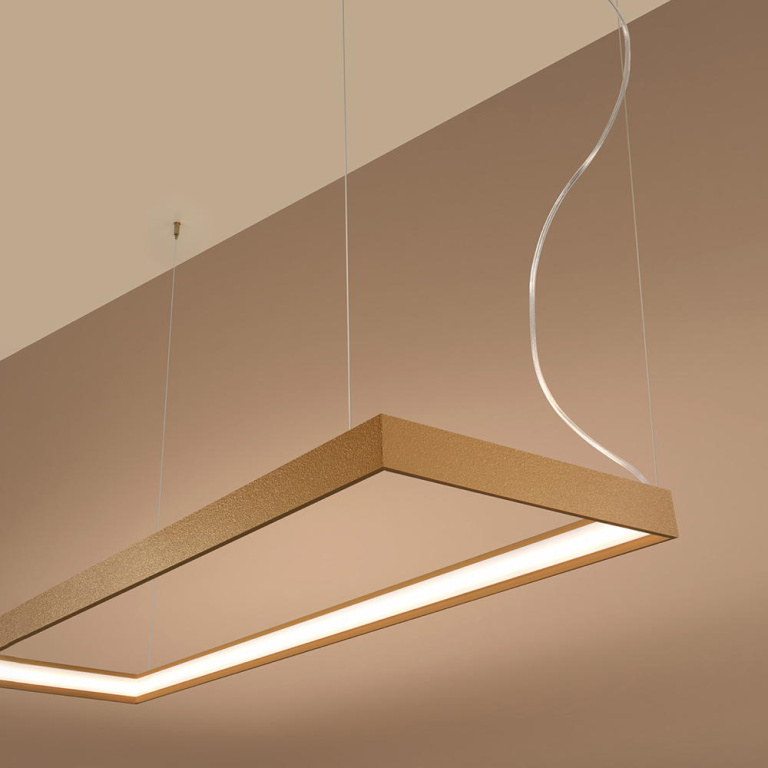 famlights famlights | LED Pendelleuchte Thora in Gold 50W 5757lm 400x1300mm 3000K