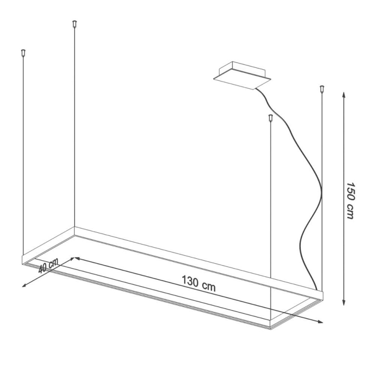 famlights famlights | LED Pendelleuchte Thora in Gold 50W 5757lm 400x1300mm 3000K