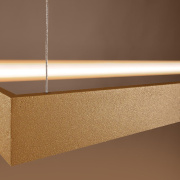 famlights | LED Pendelleuchte Thora in Gold 50W 5757lm 400x1300mm 3000K