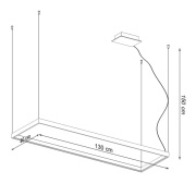 famlights | LED Pendelleuchte Thora in Gold 50W 5757lm 400x1300mm 3000K