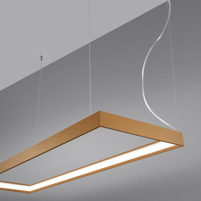 famlights famlights | LED Pendelleuchte Thora in Gold 50W 5757lm 400x1300mm 4000K