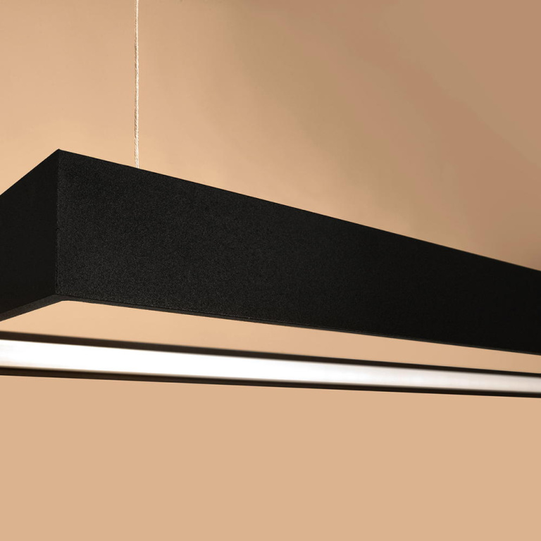 famlights famlights | LED Pendelleuchte Thora in Schwarz 50W 5757lm 400x1300mm 3000K