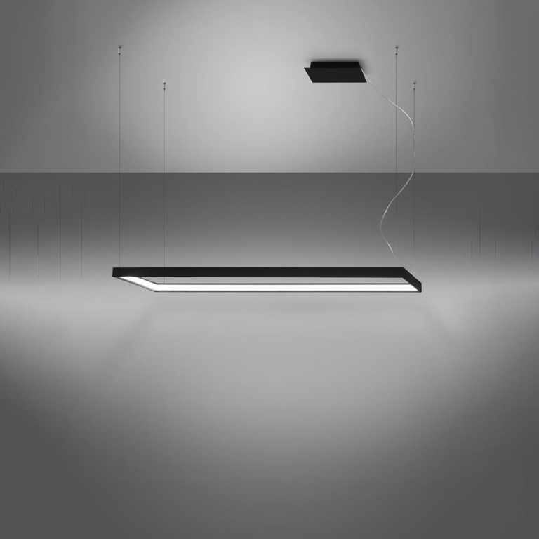 famlights famlights | LED Pendelleuchte Thora in Schwarz 50W 5757lm 400x1300mm 4000K