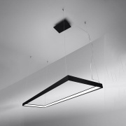 famlights | LED Pendelleuchte Thora in Schwarz 50W 5757lm 400x1300mm 4000K