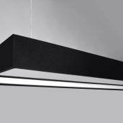 famlights | LED Pendelleuchte Thora in Schwarz 50W 5757lm 400x1300mm 4000K