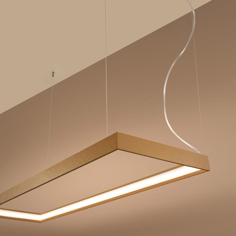 famlights famlights | LED Pendelleuchte Thora in Gold 50W 5757lm 300x1000mm 3000K