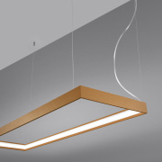 famlights | LED Pendelleuchte Thora in Gold 50W 5757lm 300x1000mm 4000K