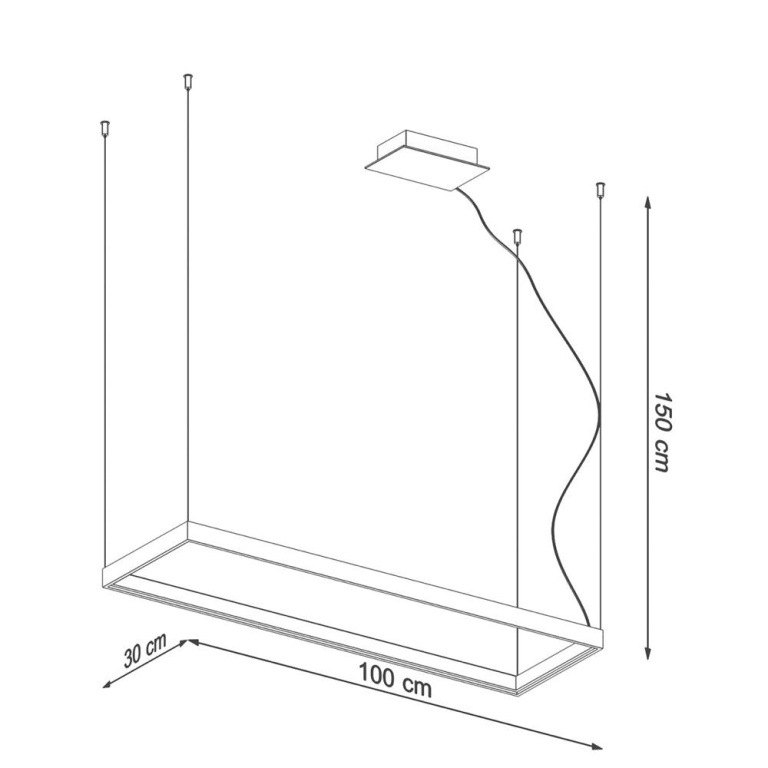 famlights famlights | LED Pendelleuchte Thora in Schwarz 50W 5757lm 300x1000mm 3000K