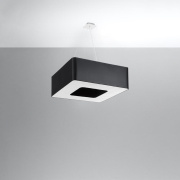 famlights | Pendelleuchte Uta in Schwarz E27 8-flammig 600x600mm