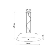 famlights | Pendelleuchte Vaya in Weiß E27 5-flammig 700mm