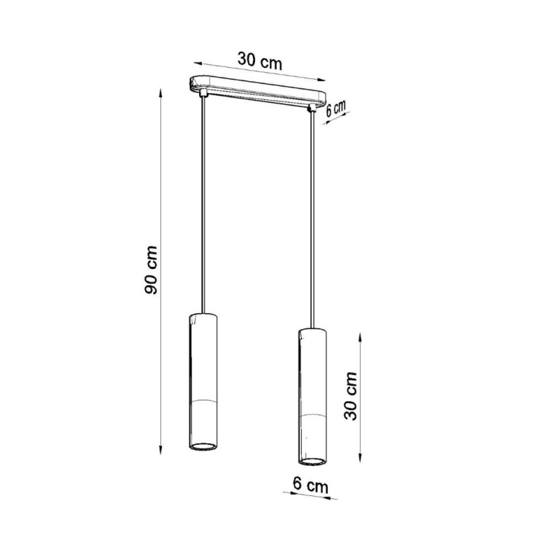 famlights famlights | Pendelleuchte Bine in Schwarzgrau und Grau GU10 2-flammig