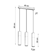 famlights | Pendelleuchte Bine in Schwarzgrau und Grau GU10 3-flammig