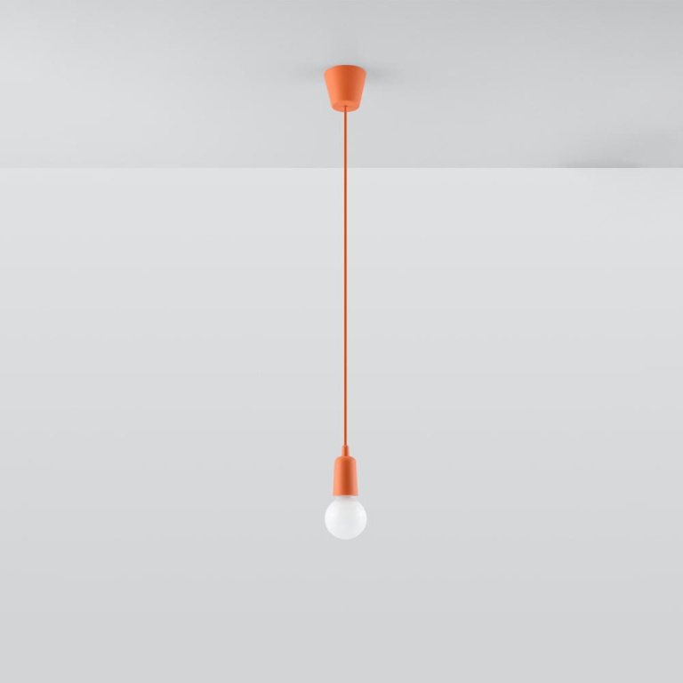 famlights famlights | Pendelleuchte Dani in Orange E27 1-flammig