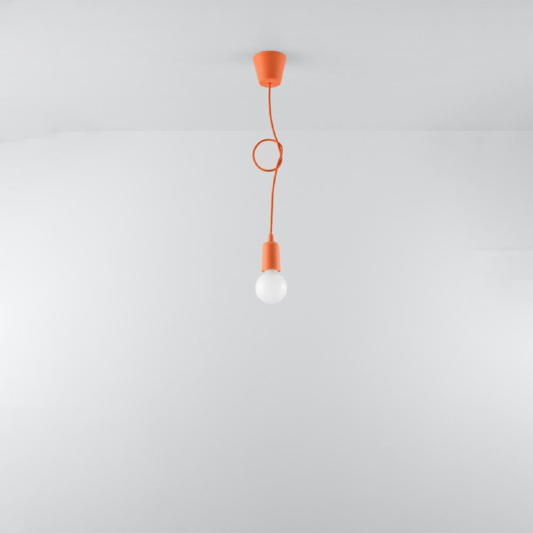 famlights famlights | Pendelleuchte Dani in Orange E27 1-flammig