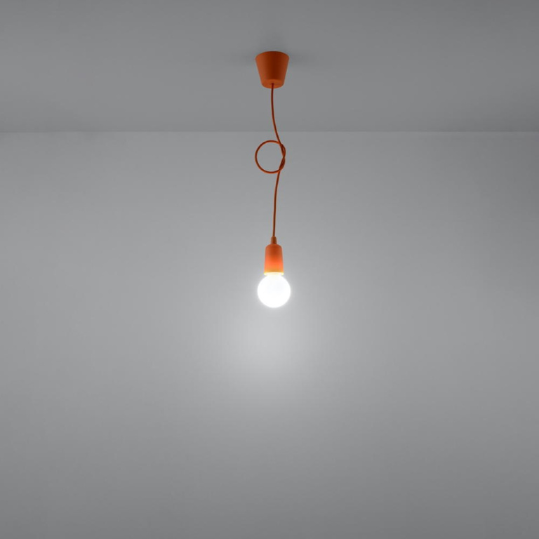 famlights famlights | Pendelleuchte Dani in Orange E27 1-flammig