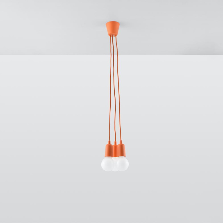 famlights famlights | Pendelleuchte Dani in Orange E27 3-flammig