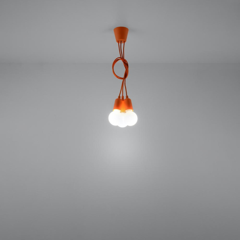 famlights famlights | Pendelleuchte Dani in Orange E27 3-flammig