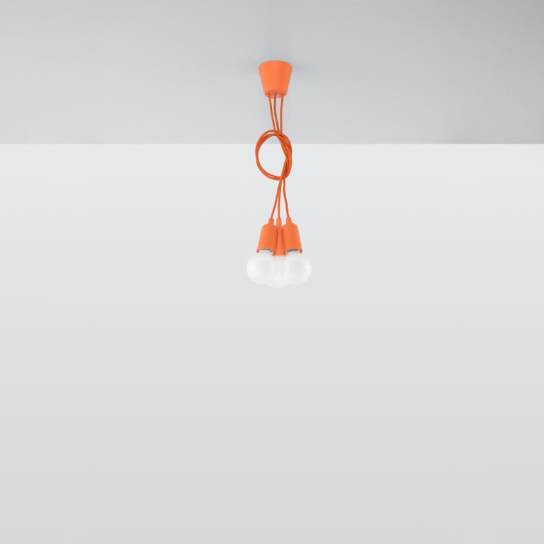 famlights famlights | Pendelleuchte Dani in Orange E27 3-flammig