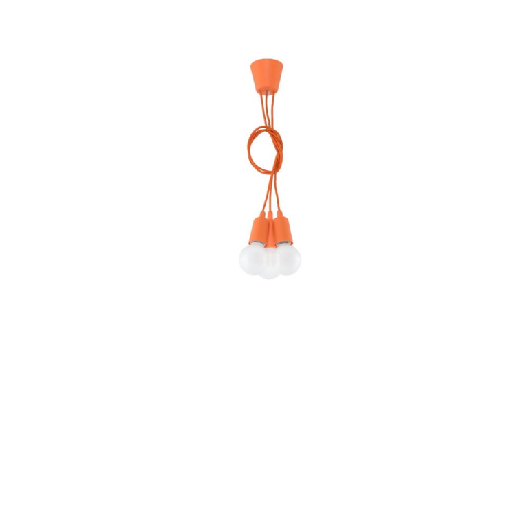 famlights famlights | Pendelleuchte Dani in Orange E27 3-flammig