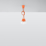 famlights | Pendelleuchte Dani in Orange E27 3-flammig