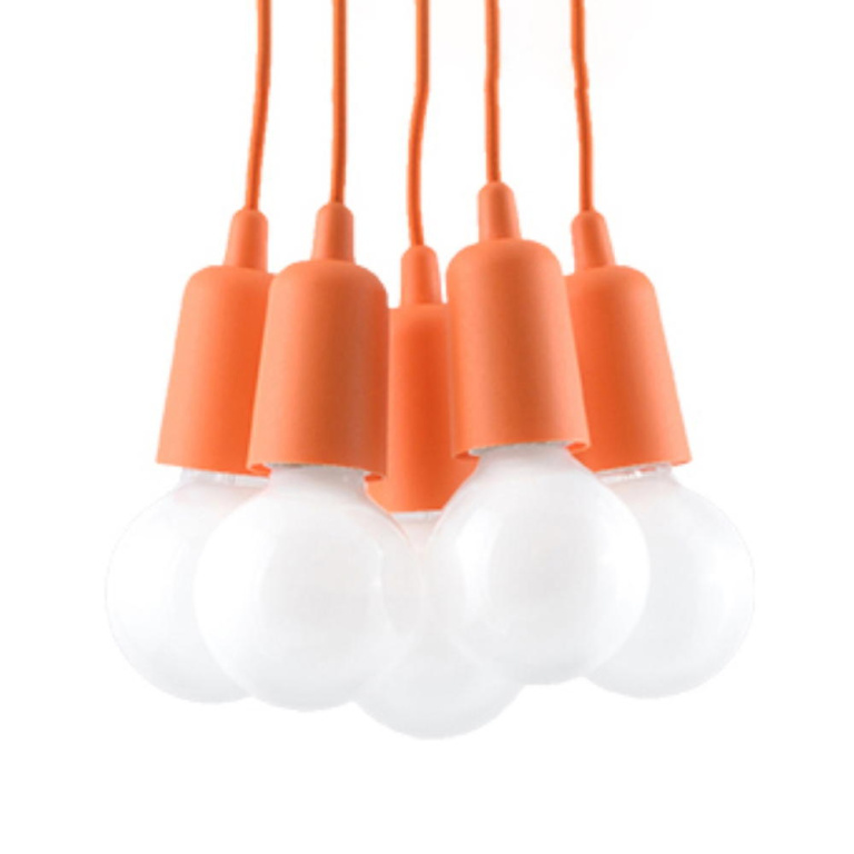 famlights famlights | Pendelleuchte Dani in Orange E27 5-flammig