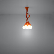 famlights | Pendelleuchte Dani in Orange E27 5-flammig