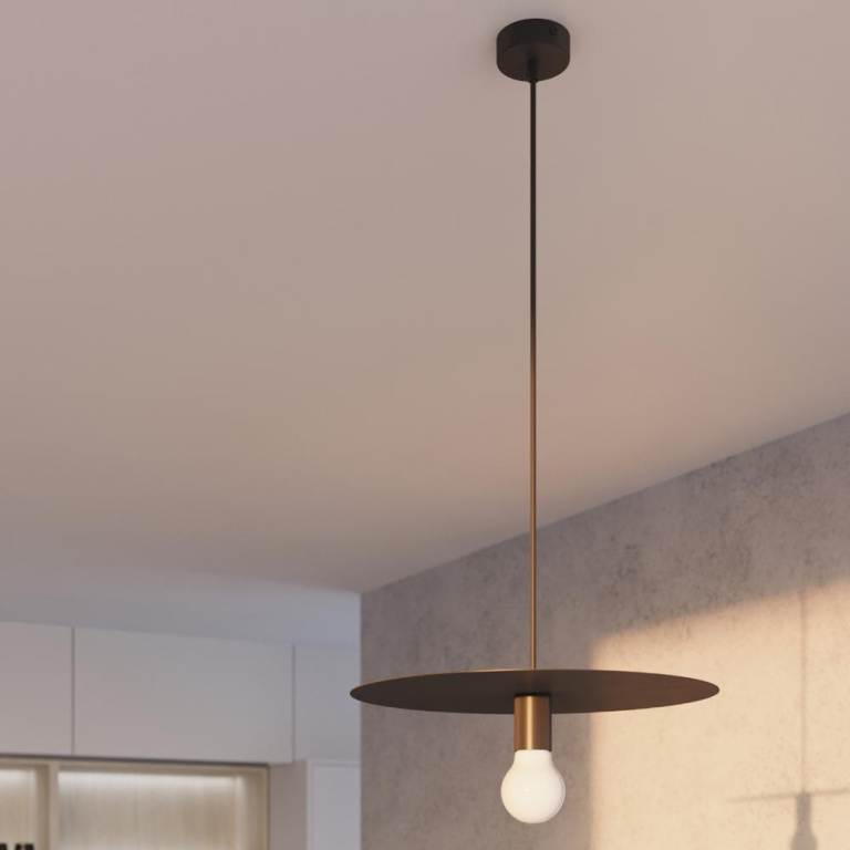 famlights famlights | Pendelleuchte Flavia in Schwarz E27