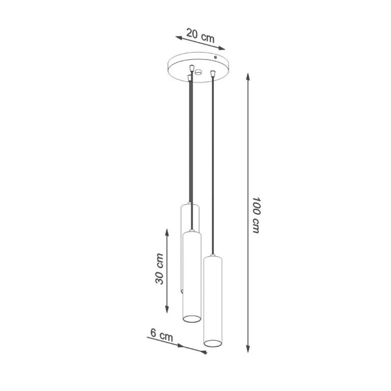 famlights famlights | Pendelleuchte Leto in Natur-hell GU10 3-flammig rund