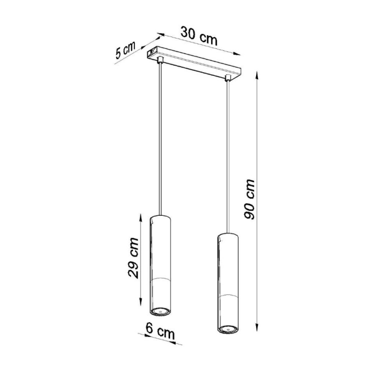 famlights famlights | Pendelleuchte Loys in Schwarz und Chrom GU10 2-flammig