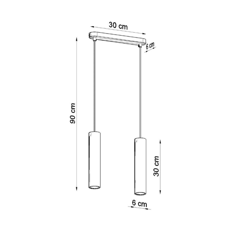 famlights famlights | Pendelleuchte Lou in Grau GU10 2-flammig