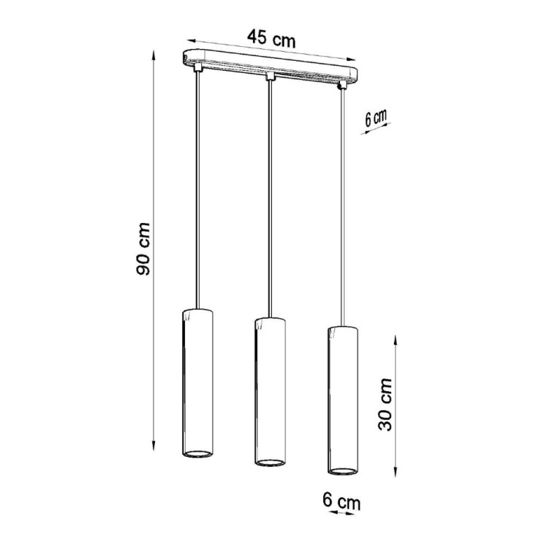 famlights famlights | Pendelleuchte Lou in Grau GU10 3-flammig