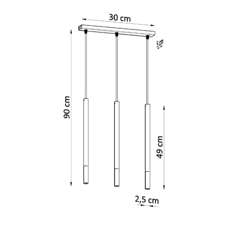 famlights famlights | Pendelleuchte Maleen in Schwarz und Chrom G9 3-flammig