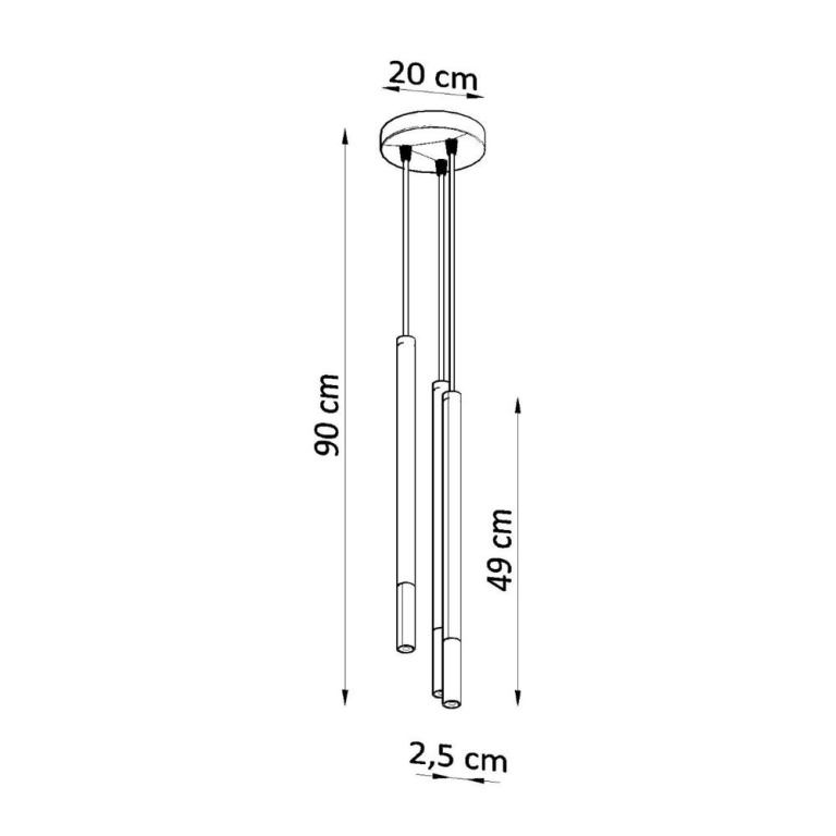 famlights famlights | Pendelleuchte Maleen in Schwarz und Chrom G9 3-flammig rund