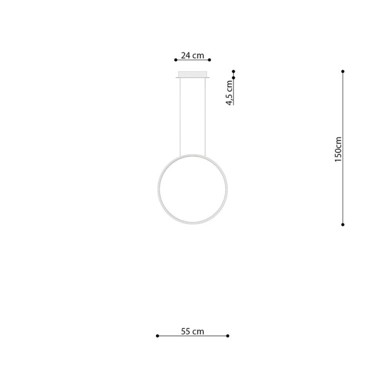 famlights famlights | LED Pendelleuchte Ria rund in Weiß 30W 3870lm 3000K