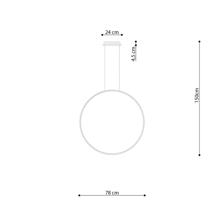 famlights famlights | LED Pendelleuchte Ria rund in Schwarz 50W 5520lm 4000K