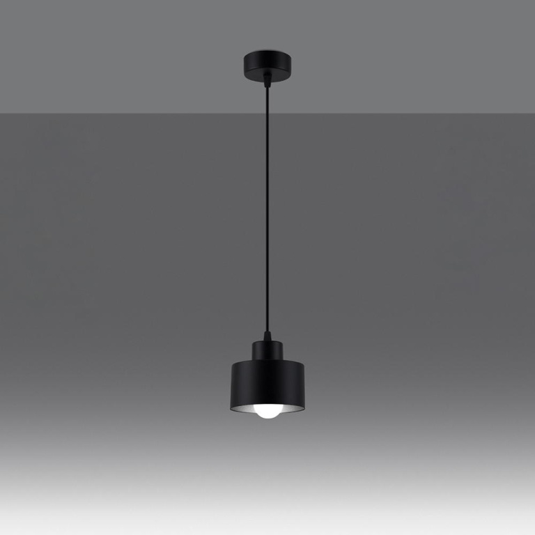 famlights famlights | Pendelleuchte Sheila in Schwarz E27 1-flammig