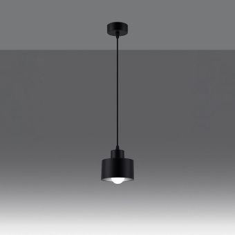 famlights famlights | Pendelleuchte Sheila in Schwarz E27 1-flammig