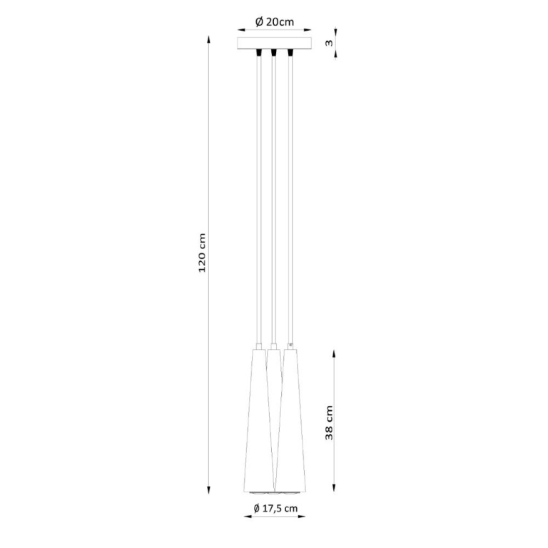 famlights famlights | Pendelleuchte Suna in Natur-hell GU10 3-flammig