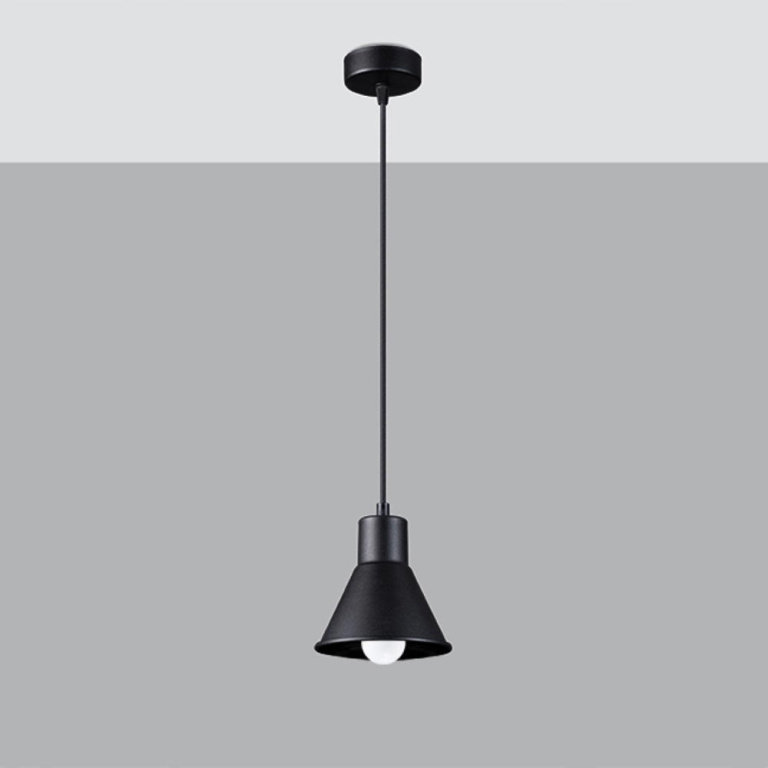 famlights famlights | Pendelleuchte Taina in Schwarz E27 1-flammig