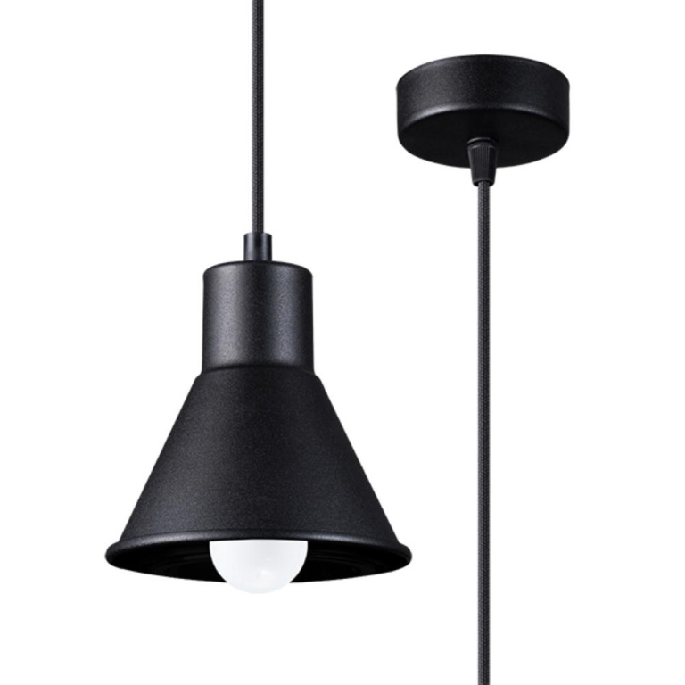 famlights famlights | Pendelleuchte Taina in Schwarz E27 1-flammig