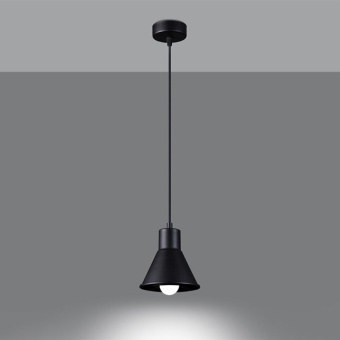 famlights famlights | Pendelleuchte Taina in Schwarz E27 1-flammig