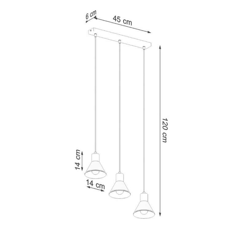 famlights famlights | Pendelleuchte Taina in Schwarz E27 3-flammig