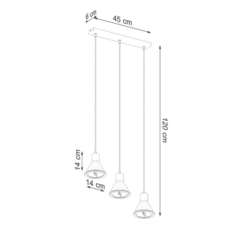 famlights famlights | Pendelleuchte Tamme in Weiß GU10 3-flammig