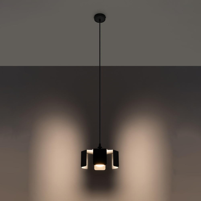 famlights famlights | Pendelleuchte Thimon in Schwarz E27