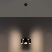 famlights | Pendelleuchte Thimon in Schwarz E27