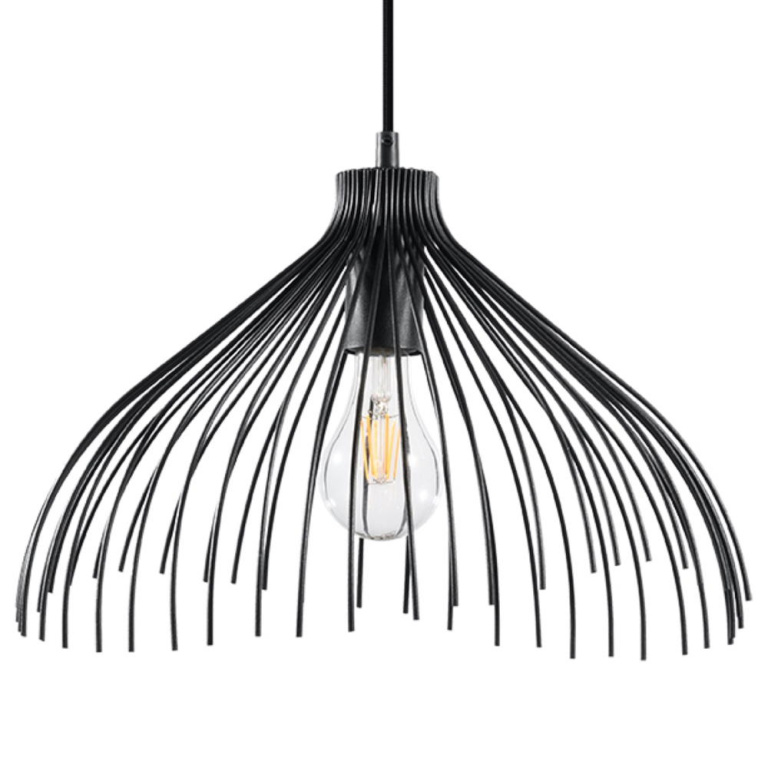 famlights famlights | Pendelleuchte Una in Schwarz E27