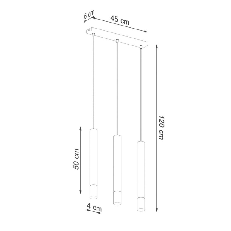 famlights famlights | Pendelleuchte Waldo in Schwarz G9 3-flammig