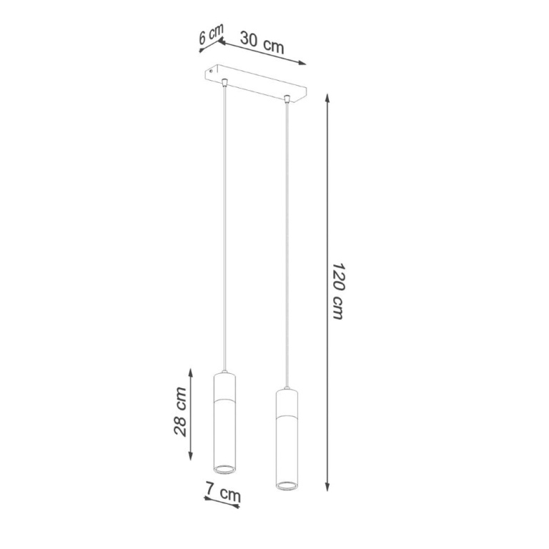 famlights famlights | Pendelleuchte Zeb in Grau und Natur-hell GU10 2-flammig