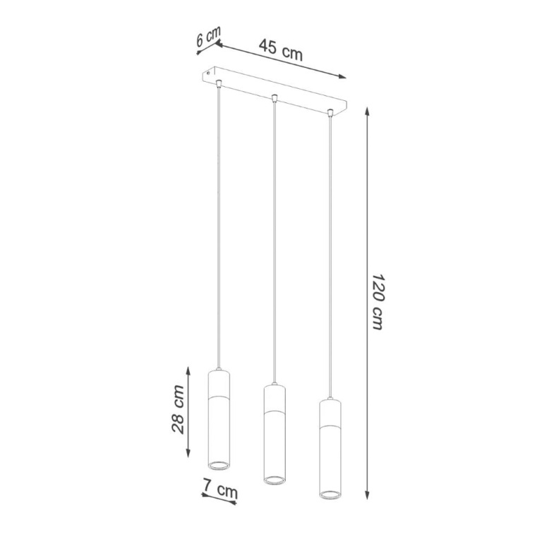 famlights famlights | Pendelleuchte Zeb in Grau und Natur-hell GU10 3-flammig